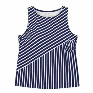 Lands End Navy White Stripe Tankini Swim Top Women's‎ plus Size 18 DD Nautical